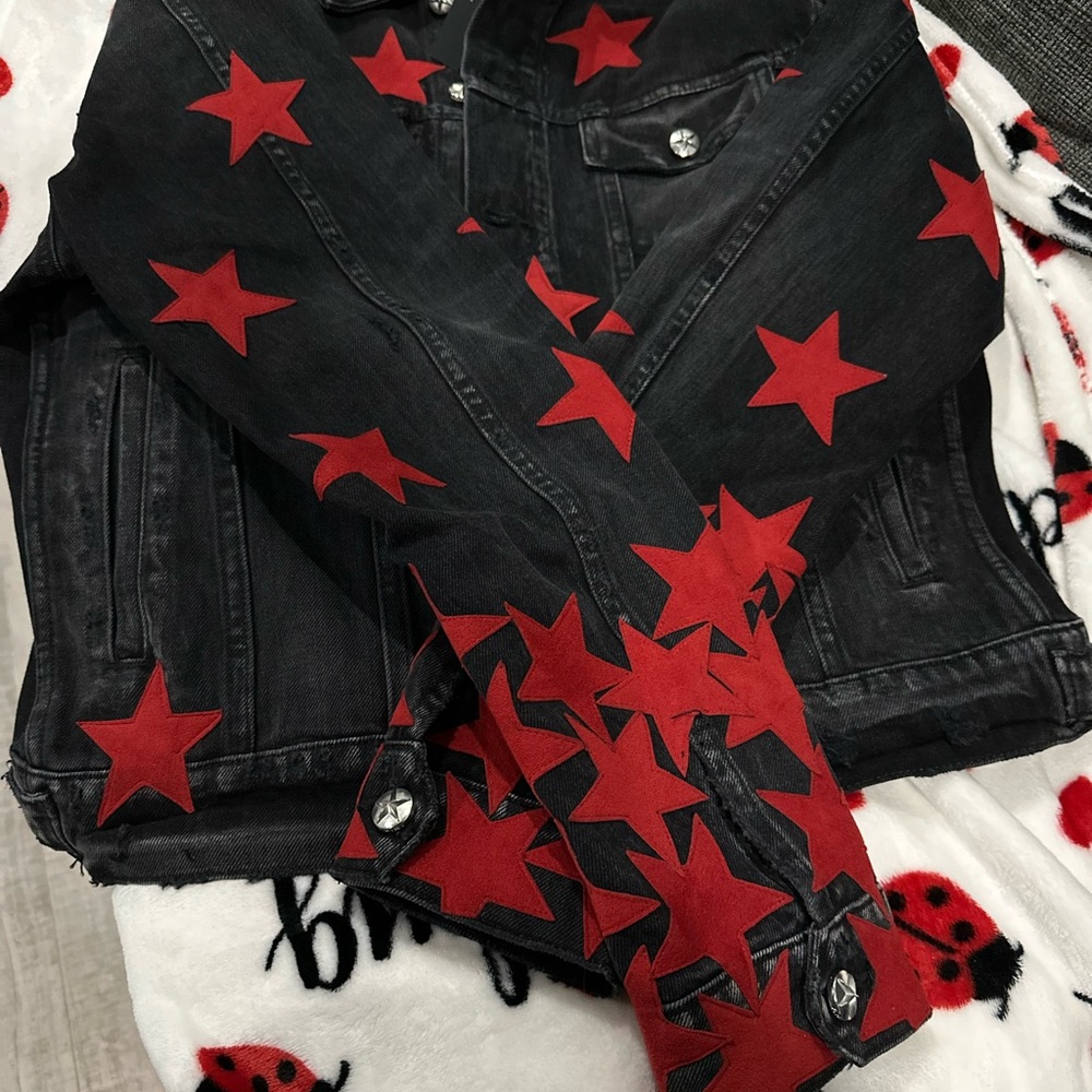 Black&Red Stars Jean designer Amir jacket